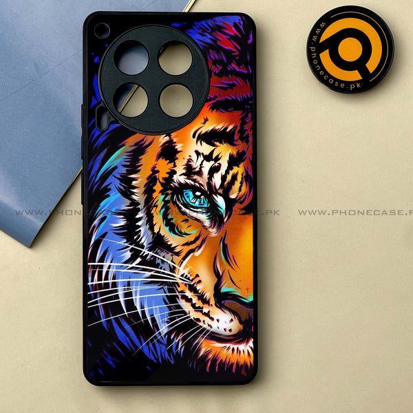 Tecno Camon 30 - Tiger Art -  Premium Printed Metal soft Bumper shock Proof Case CS-20506