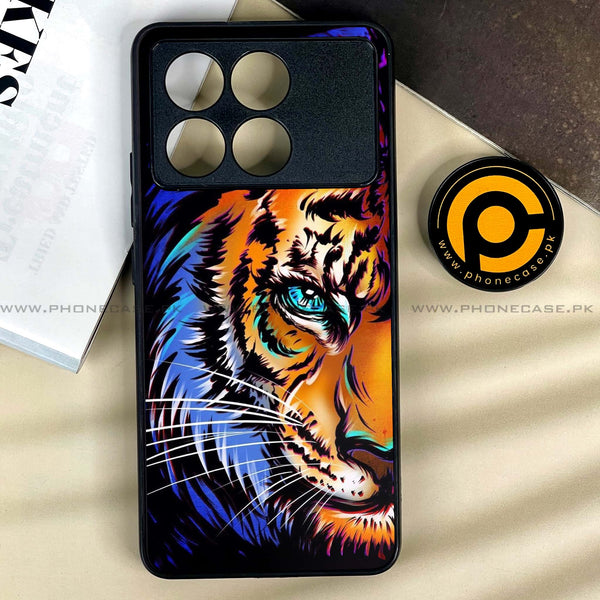 Xiaomi Poco X6 Pro 5G - Tiger Art -  Premium Printed Metal soft Bumper shock Proof Case