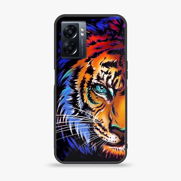 Oppo A77 4G - Tiger Art -  Premium Printed Metal soft Bumper shock Proof Case