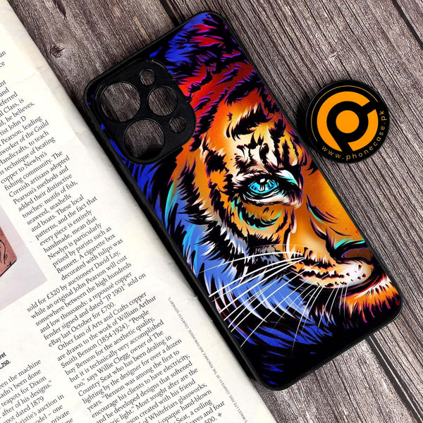 Xiaomi Redmi 12 - Tiger Art - Premium Printed Glass soft Bumper Shock Proof Case