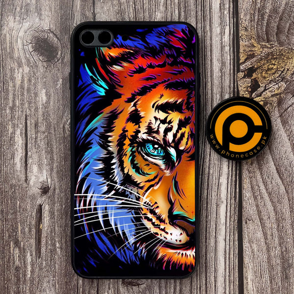 iPhone 7 Plus - Tiger Art - Premium Metal Printed soft Bumper shock Proof Case