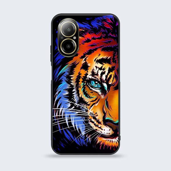 Realme C67 - Tiger Art -  Premium Printed Metal soft Bumper shock Proof Case