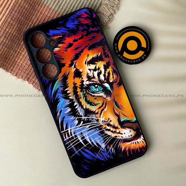 Samsung Galaxy M54 - Tiger Art - Premium Printed Glass soft Bumper Shock Proof Case