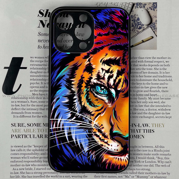 iPhone 11 Pro Max - Tiger Art - Premium Printed Glass soft Bumper shock Proof Case