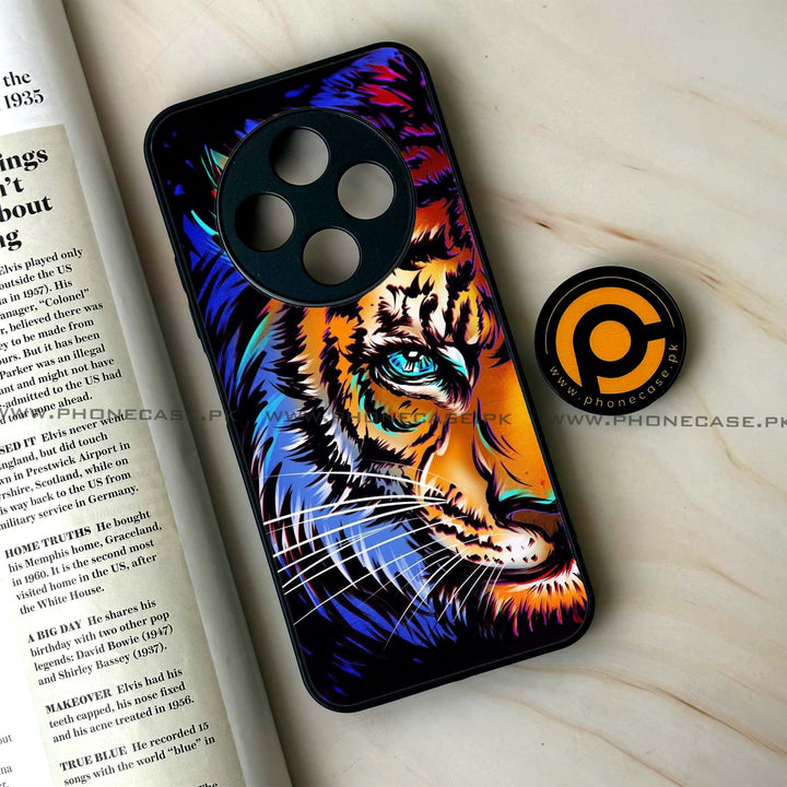 Tecno Spark 30 - Tiger Art - Premium Printed Glass soft Bumper Shock Proof Case