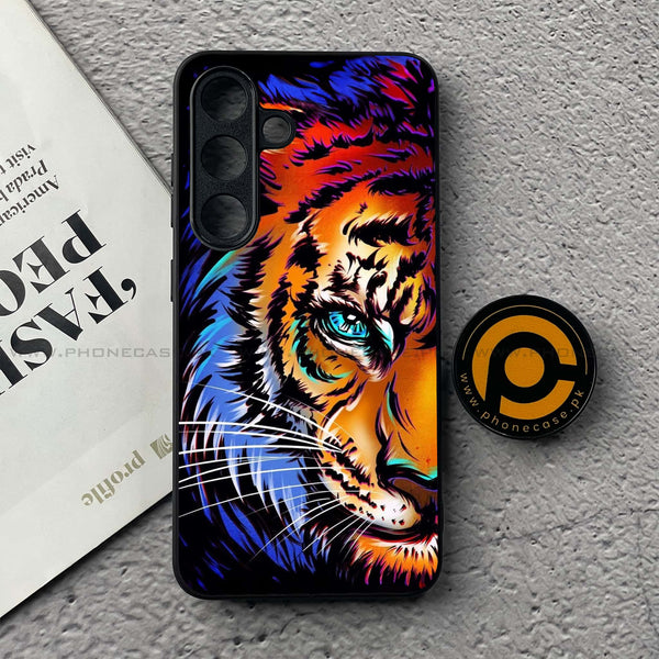 Samsung Galaxy S25 FE - Tiger Art - Premium Metal Printed soft Bumper shock Proof Case CS-41899