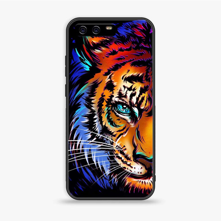 Huawei P10 - Tiger Art - Premium Printed Glass soft Bumper Shock Proof Case