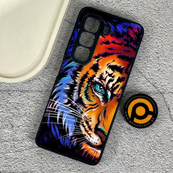Infinix Hot 50 4G - Tiger Art - Premium Metal Printed soft Bumper shock Proof Case CS-46180