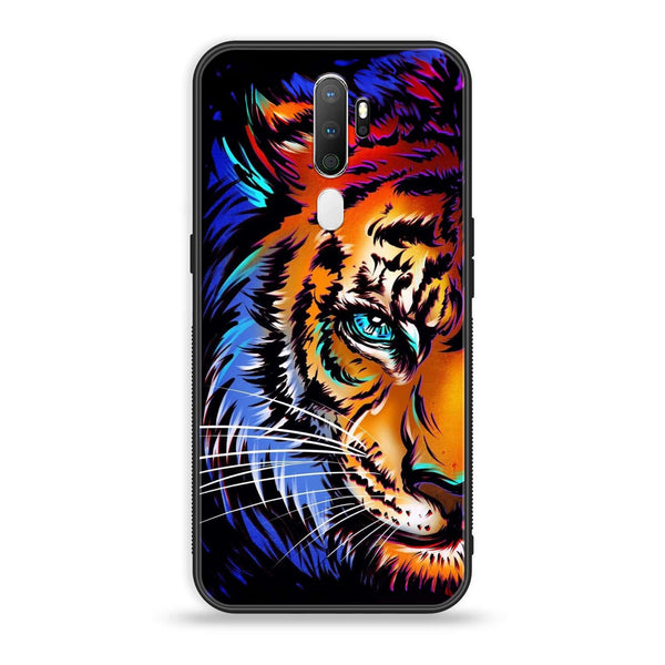 OPPO A5 2020 - Tiger Art -  Premium Printed Metal soft Bumper shock Proof Case