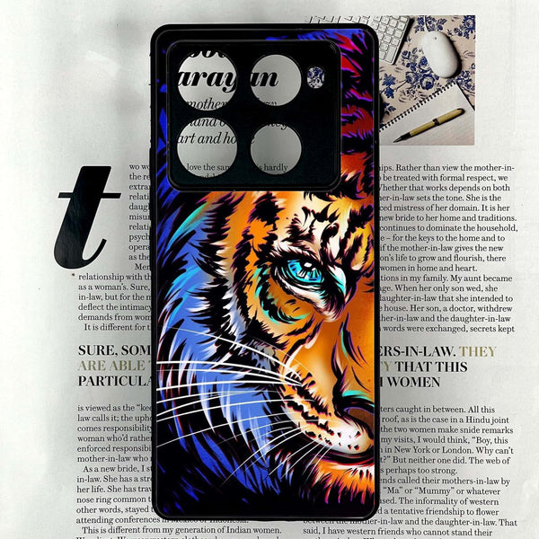 Infinix Note 40 Pro Plus - Tiger Art - Premium Metal Printed soft Bumper shock Proof Case