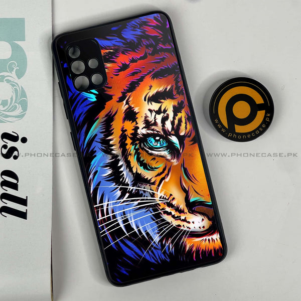 Samsung Galaxy A51 - Tiger Art - Premium Printed Glass soft Bumper Shock Proof Case
