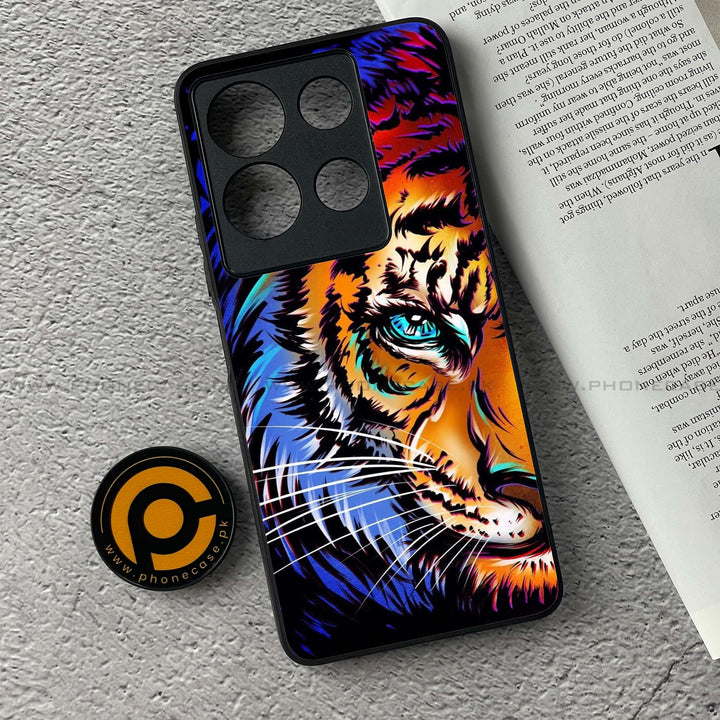 Infinix Note 30 - Tiger Art - Premium Printed Glass soft Bumper shock Proof Case