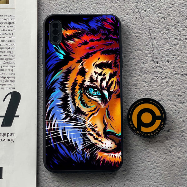 iPhone XS Max - Tiger Art - Premium Metal Printed soft Bumper shock Proof Case