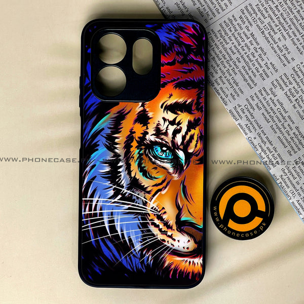 Infinix Hot 50i /Smart 9  - Tiger Art - Premium Metal Printed soft Bumper shock Proof Case CS-42784