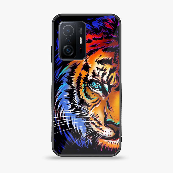 Xiaomi 11T - Tiger Art - Premium Printed Glass soft Bumper Shock Proof Case