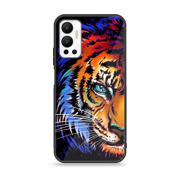 Infinix Hot 12 - Tiger Art - Premium Metal Printed soft Bumper Shock Proof Case