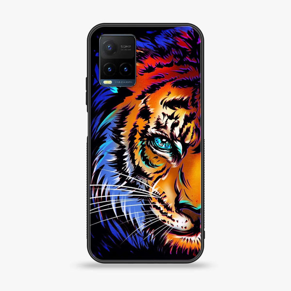 Vivo Y21t - Tiger Art - Premium Printed Glass soft Bumper Shock Proof Case