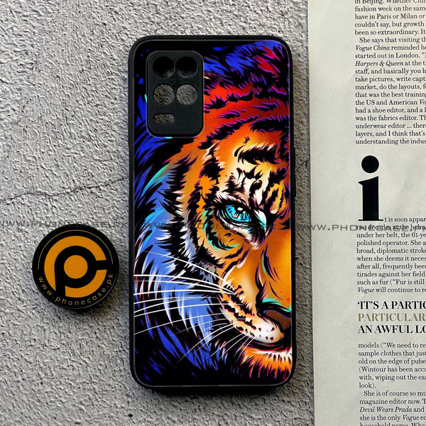 Realme Narzo 30 5G - Tiger Art -  Premium Printed Metal soft Bumper shock Proof Case