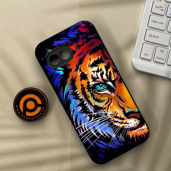 Google Pixel 9a - Tiger Art - Premium Metal Printed soft Bumper Shock Proof Case