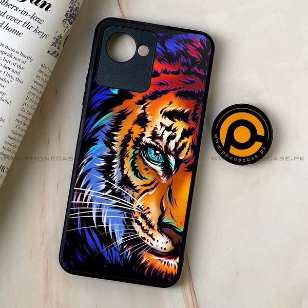 Realme C30 - Tiger Art - Premium Printed Glass soft Bumper Shock Proof Case