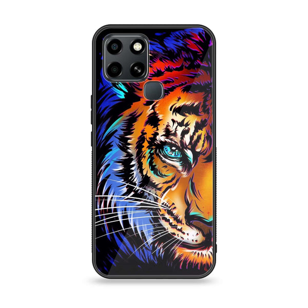 Infinix Smart 6 - Tiger Art -  Premium Printed Metal soft Bumper shock Proof Case