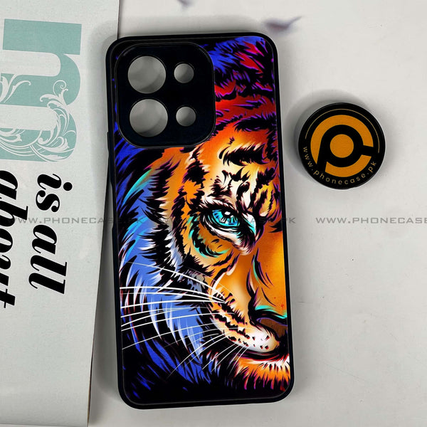 Vivo Y28 - Tiger Art - Premium Printed Glass soft Bumper shock Proof Case