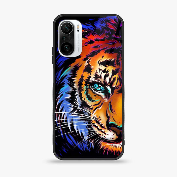 Xiaomi Poco F3 - Tiger Art -  Premium Printed Metal soft Bumper shock Proof Case