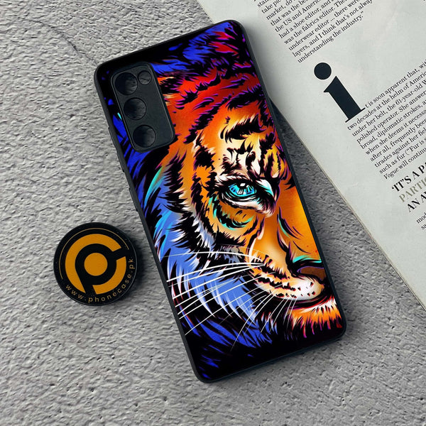 Samsung Galaxy S20 FE - Tiger Art - Premium Printed Glass soft Bumper Shock Proof Case