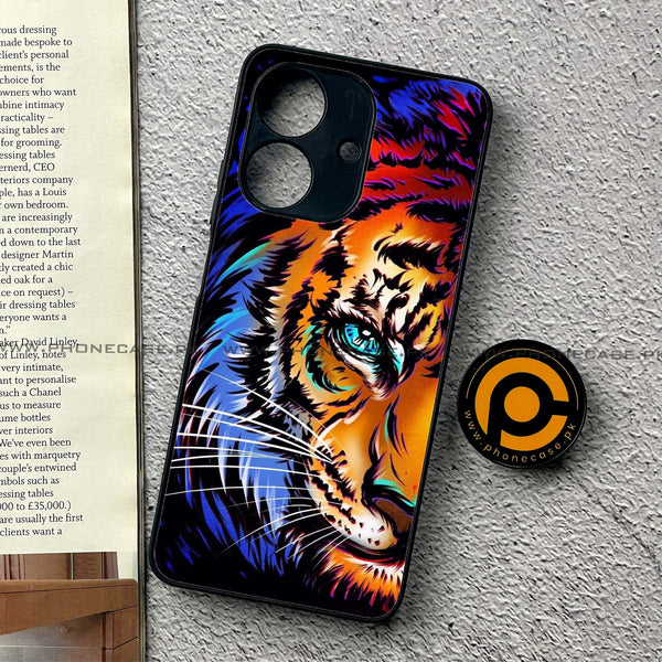 Realme Note 60 - Tiger Art - Premium Printed Metal Soft Case