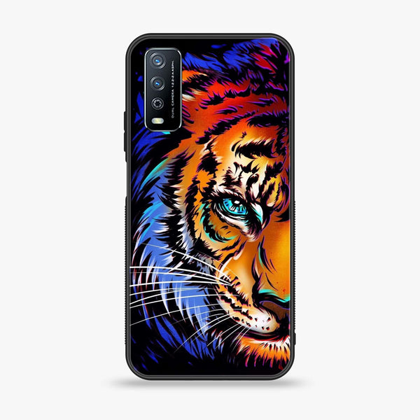 Vivo Y11s - Tiger Art -  Premium Printed Metal soft Bumper shock Proof Case