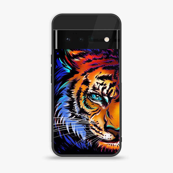 Google Pixel 6 Pro - Tiger Art - Premium Printed Glass soft Bumper Shock Proof Case CS-21730