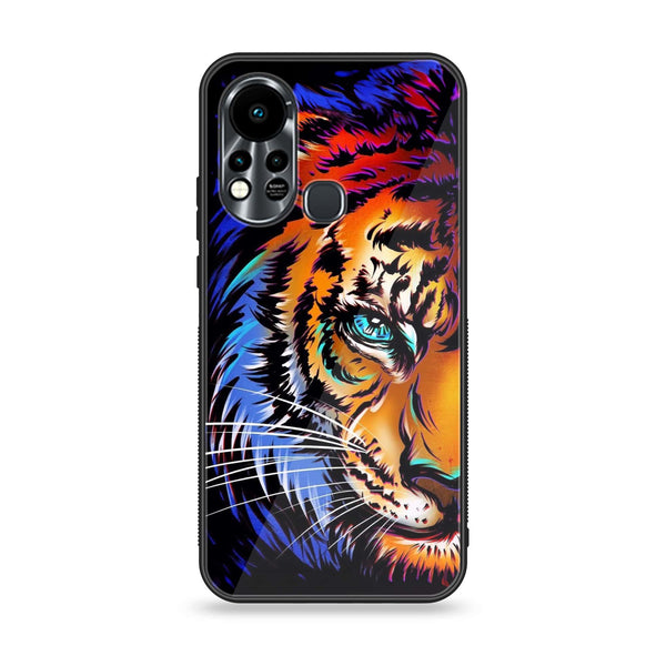 Infinix Hot 11S NFC  Tiger Art  Premium Printed Glass soft Bumper Shock Proof Case