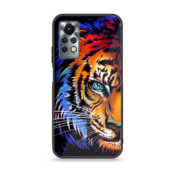 Infinix Note 11s - Tiger Art - Premium Printed Glass soft Bumper Shock Proof Case