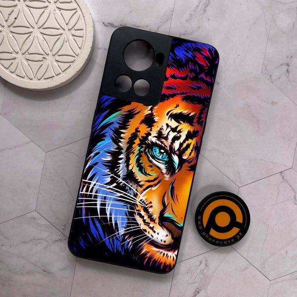 OnePlus 10R -  Tiger Art - Premium Metal Printed soft Bumper shock Proof Case