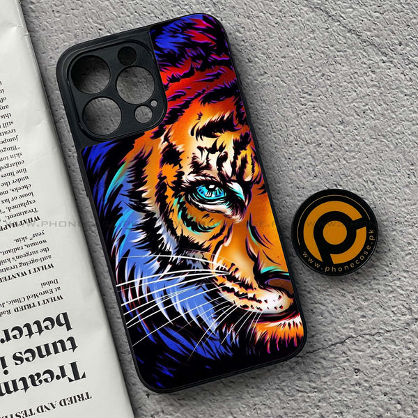 iPhone 15 Pro - Tiger Art - Premium Metal Printed soft Bumper shock Proof Case