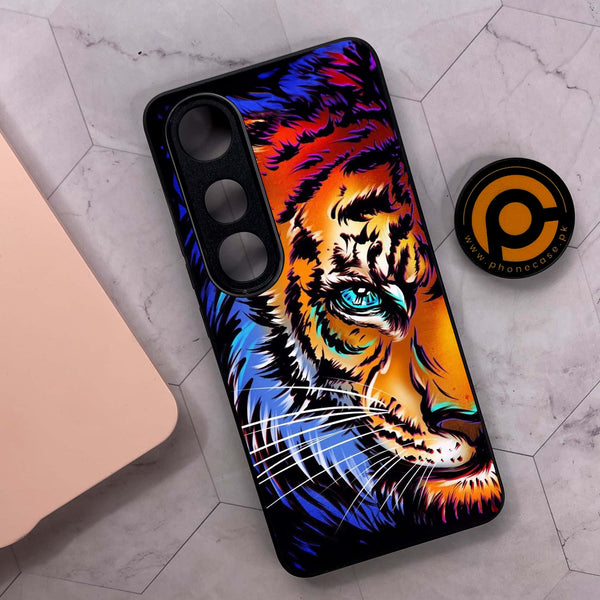 Vivo V50 Lite - Tiger Art - Premium Metal Printed soft Bumper shock Proof Case