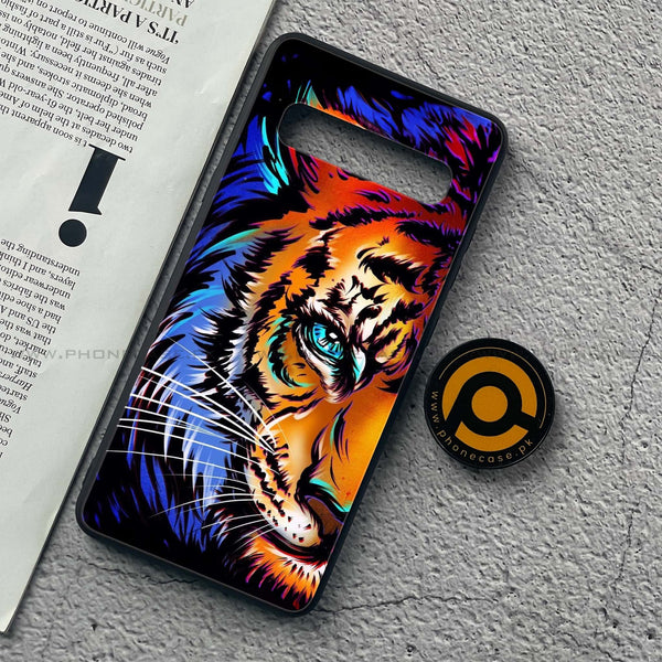 Samsung Galaxy S10 5G - Tiger Art - Premium Printed Glass soft Bumper Shock Proof Case  CS-39212