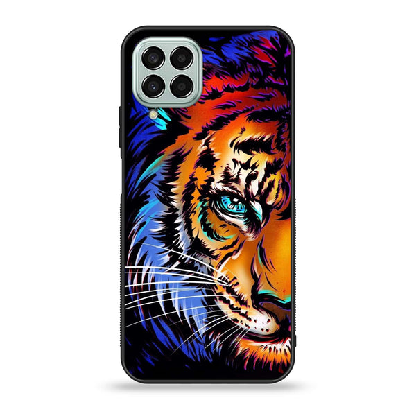 Samsung Galaxy M33 - Tiger Art - Premium Printed Glass soft Bumper Shock Proof Case