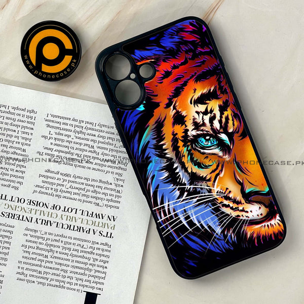 iPhone 16 Plus - Tiger Art - Premium Printed Glass soft Bumper shock Proof Case