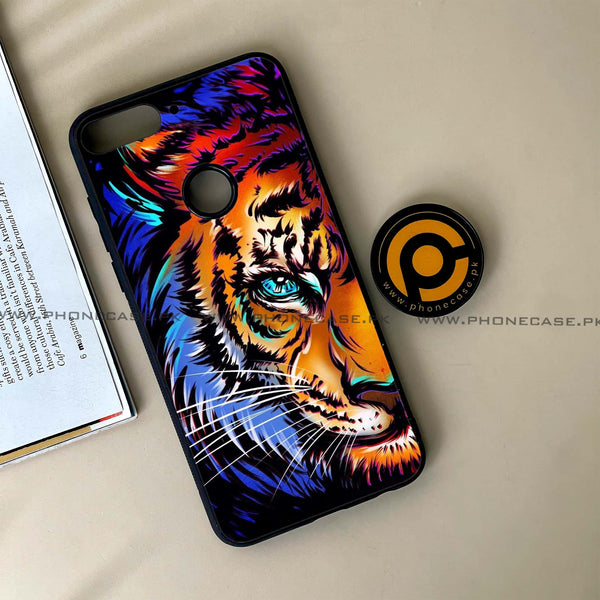 HUAWEI Y7 PRIME (2018) - Tiger Art - Premium Printed Glass soft Bumper Shock Proof Case