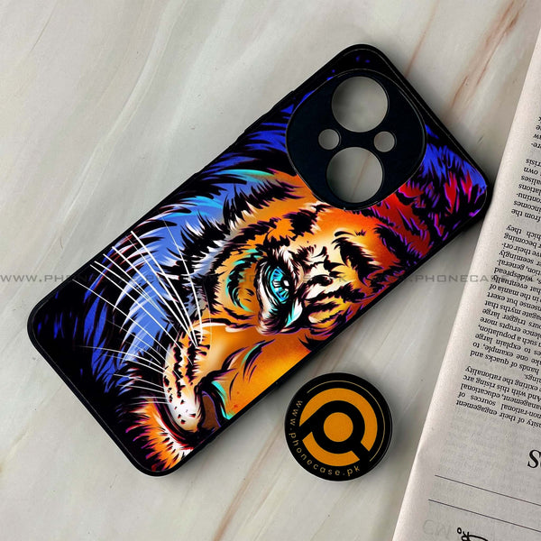 Tecno Spark Go 1 - Tiger Art - Premium Printed Glass soft Bumper shock Proof Case CS-21546