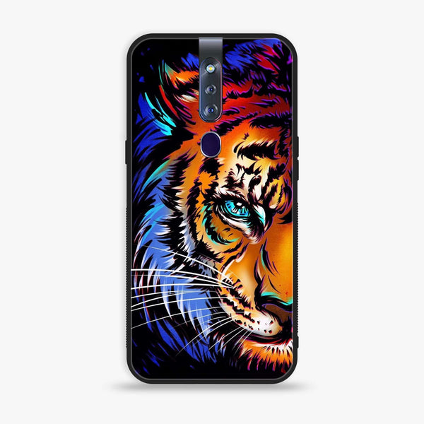 Oppo F11 Pro - Tiger Art - Premium Printed Glass soft Bumper shock Proof Case