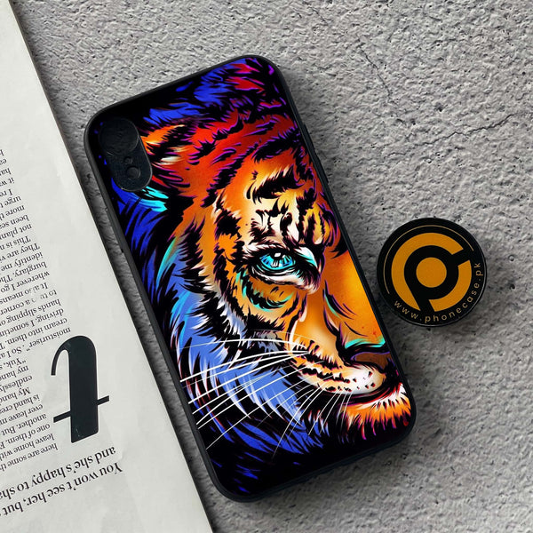 iPhone XR - Tiger Art - Premium Metal Printed soft Bumper shock Proof Case