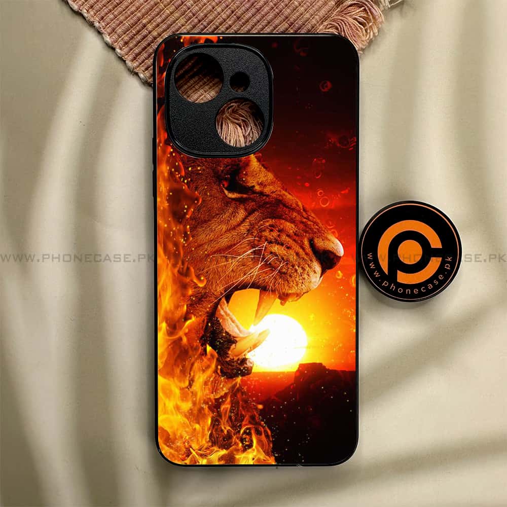 Tecno Spark 40C - Tiger Series - Premium Metal Printed soft Bumper shock Proof Case