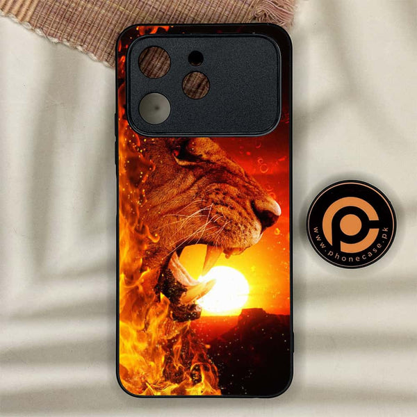 Tecno Spark 40 - Tiger Series - Premium Metal Printed soft Bumper shock Proof Case