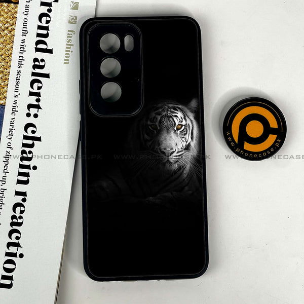 Oppo Reno 12 5G - Tiger Design 10 - Premium Printed Glass soft Bumper shock Proof Case CS-36626