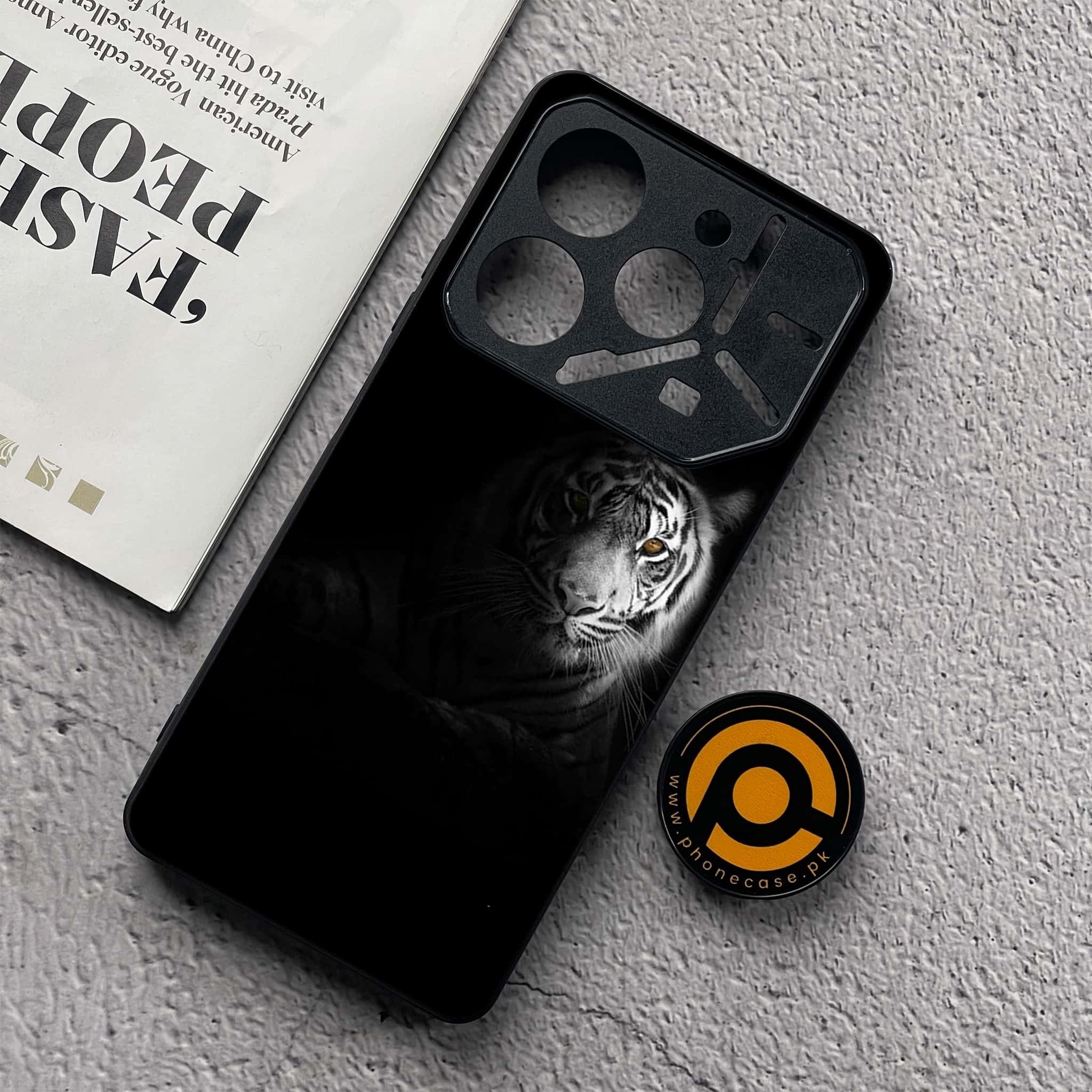 Tecno Pova 6 Neo - Tiger Series - Premium Metal  Printed soft Bumper shock Proof Case