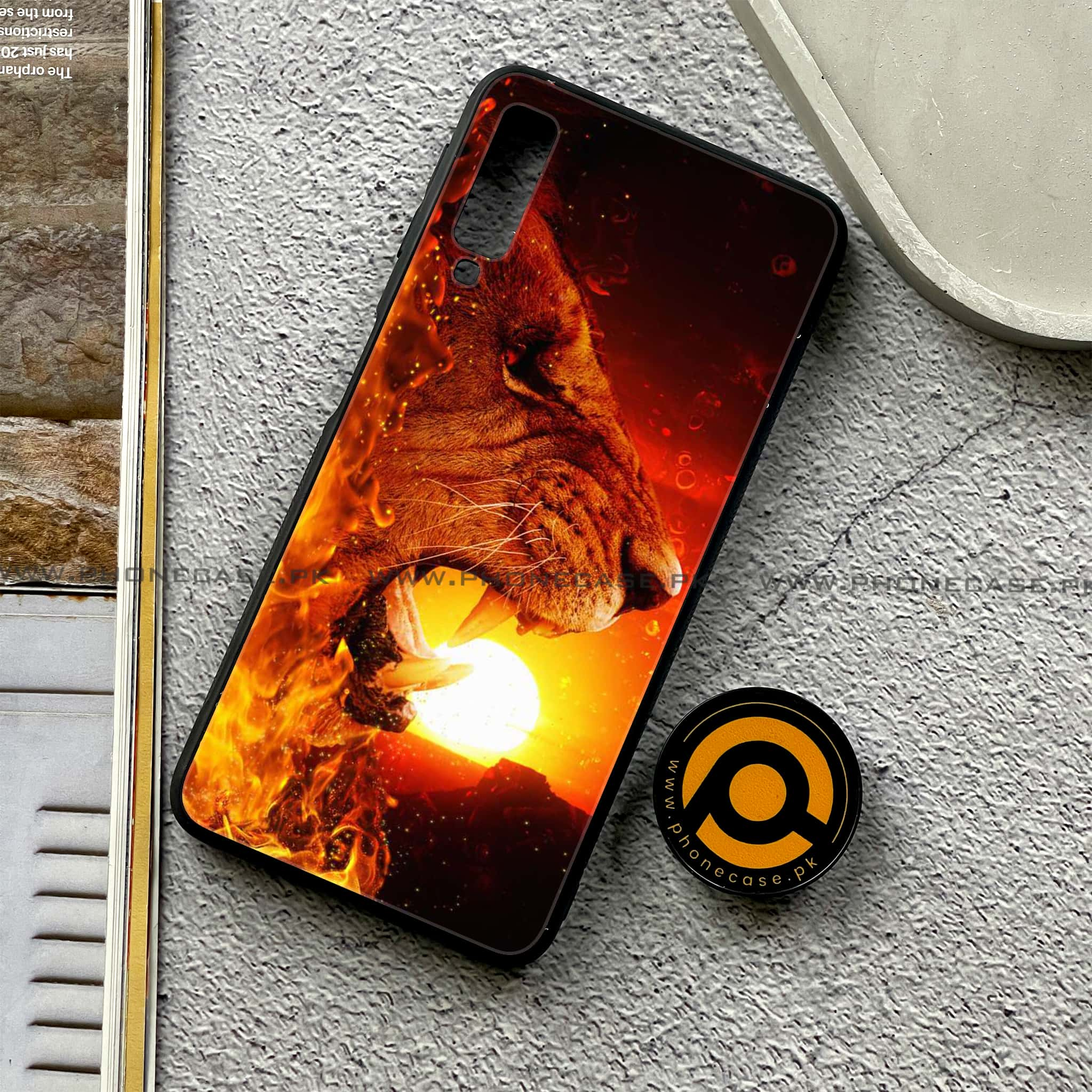 Galaxy A7 2018 - Tiger Series - Premium Printed Metal soft Bumper shock Proof Case