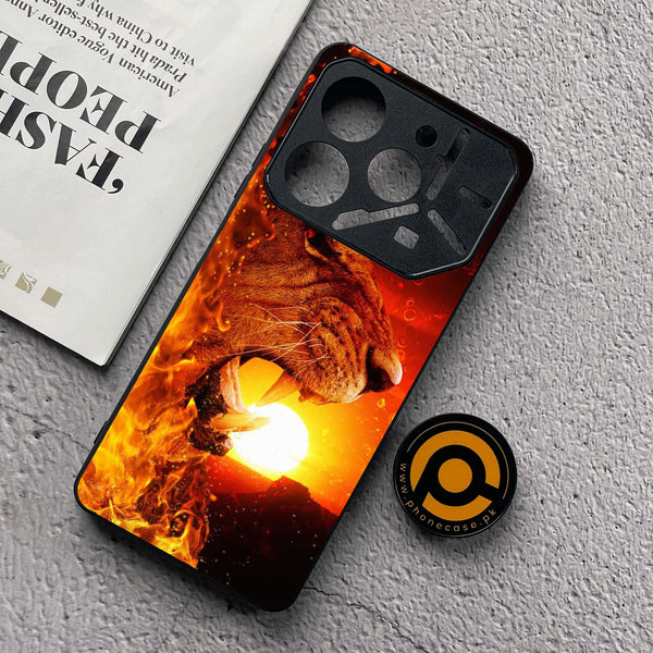 Tecno Pova 6 Neo - Tiger Series - Premium Metal  Printed soft Bumper shock Proof Case