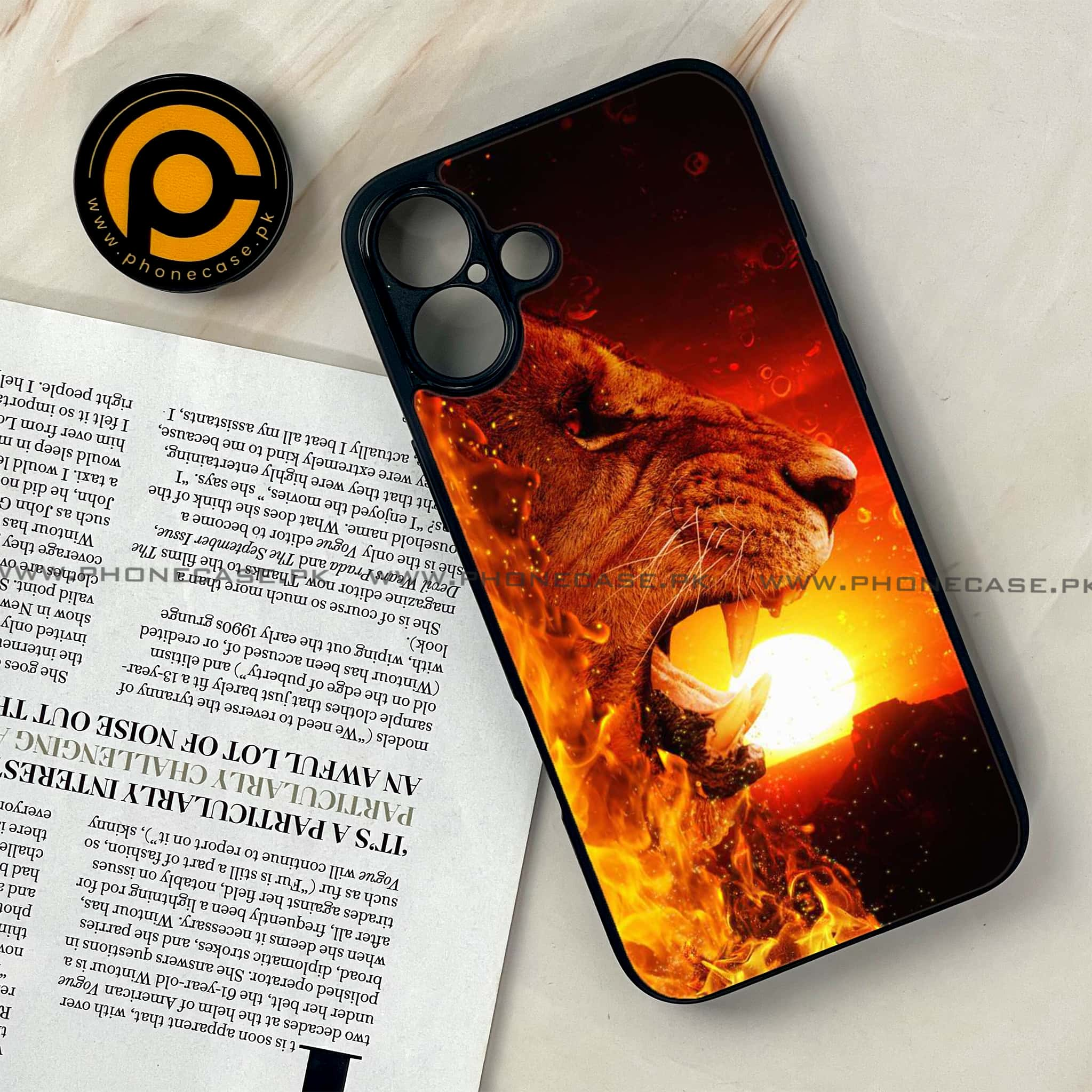 iPhone 16 Plus - Tiger Series - Premium Printed Glass soft Bumper shock Proof Case